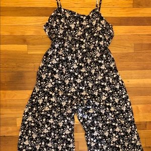 Black Pink Gap Floral Jumpsuit